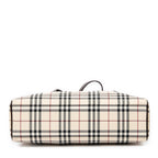 Bolso de Hombro Rectangular Bowler Lona Nova Check Beige