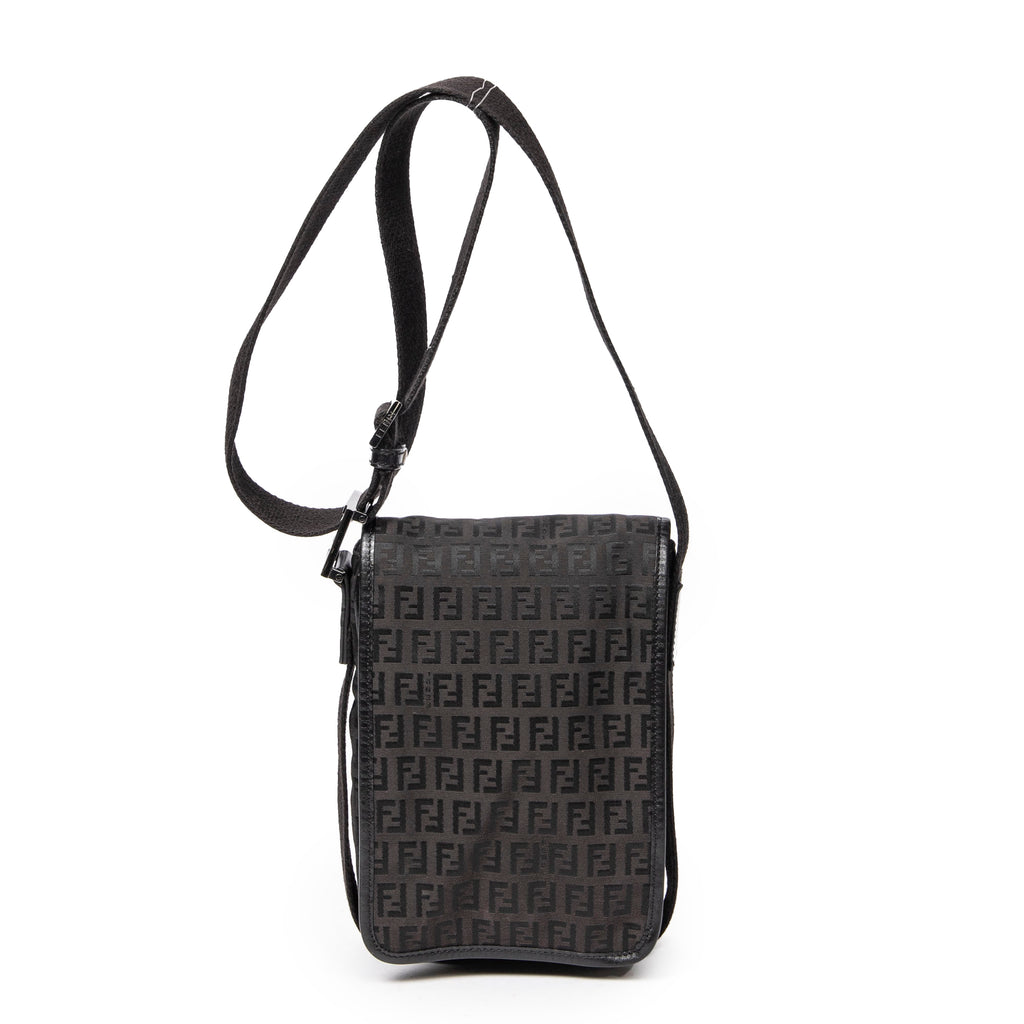 Shoulder Bag Small Flap Crossbody Dark Brown Zucchino Canvas