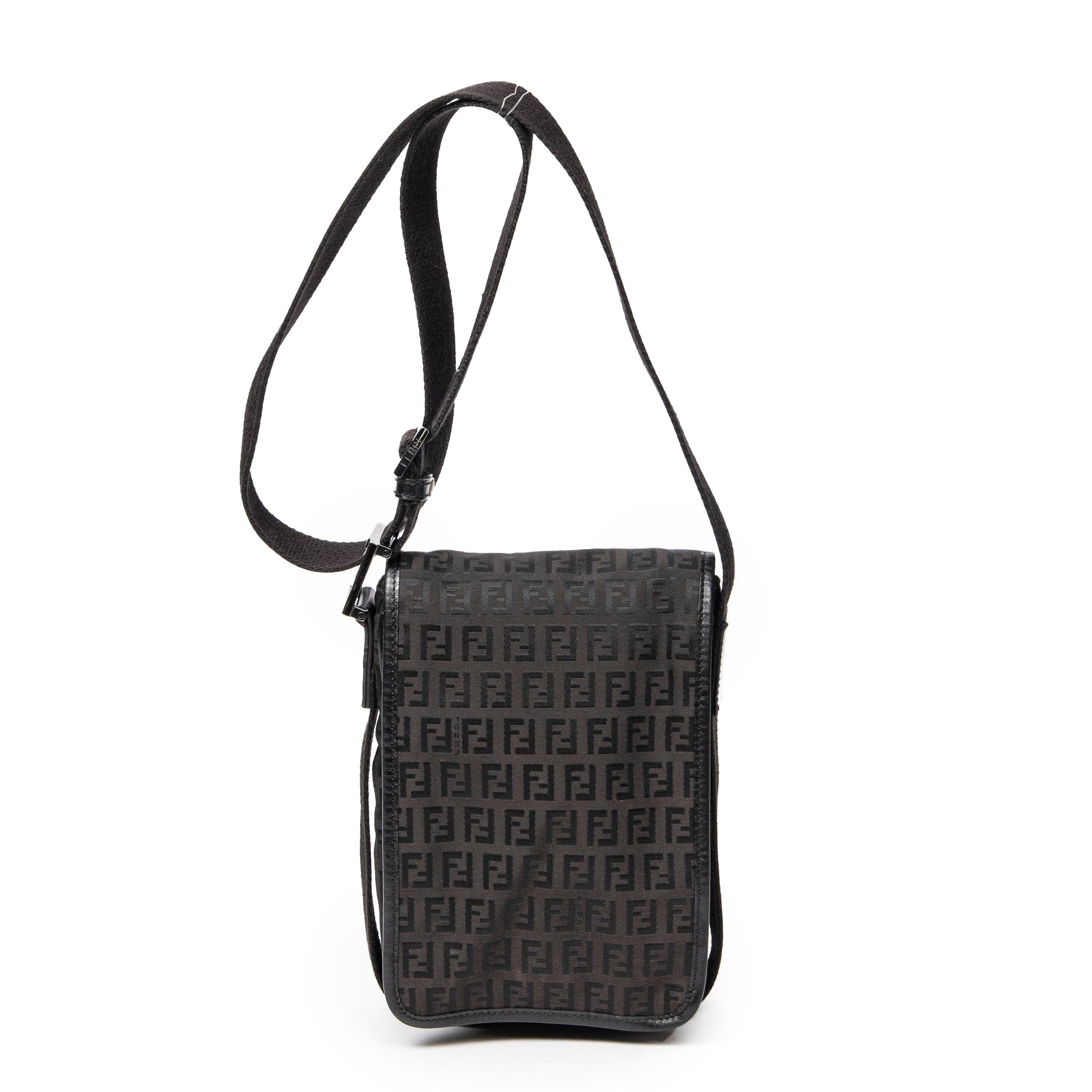 Shoulder Bag Small Flap Crossbody Dark Brown Zucchino Canvas