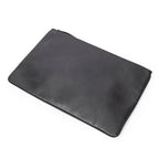 Bolso de mano con cremallera, logo, piel granulada negra