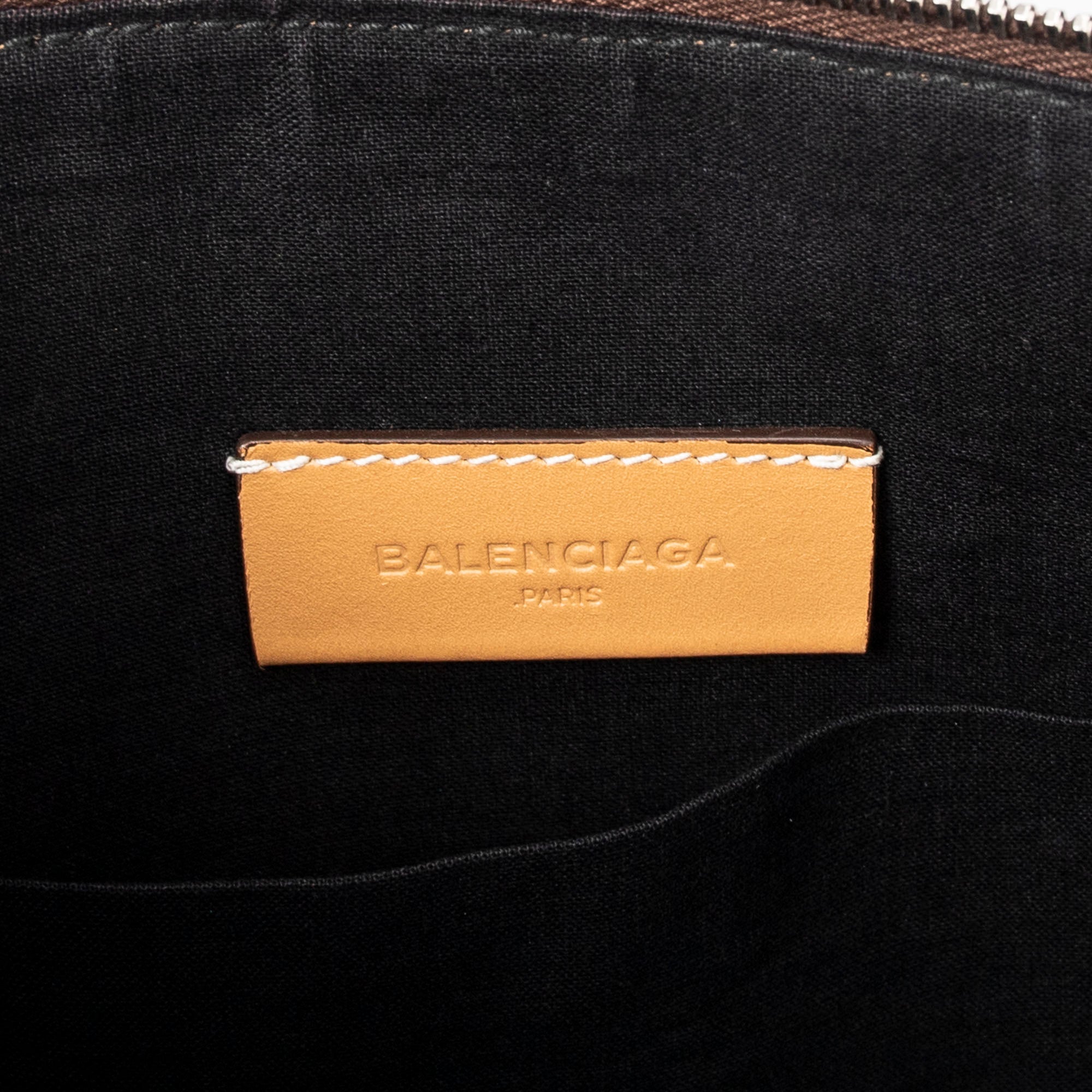 Bolso de mano con logotipo, cremallera, clutch, lona tejida beige