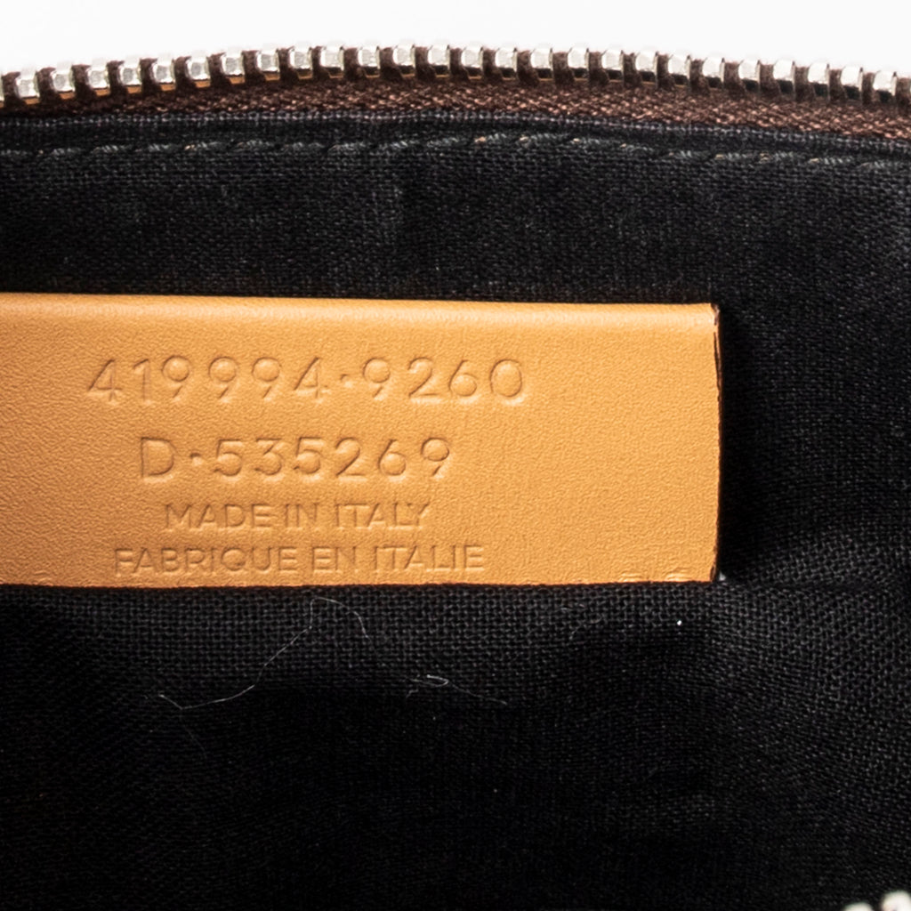 Bolso de mano con logotipo, cremallera, clutch, lona tejida beige