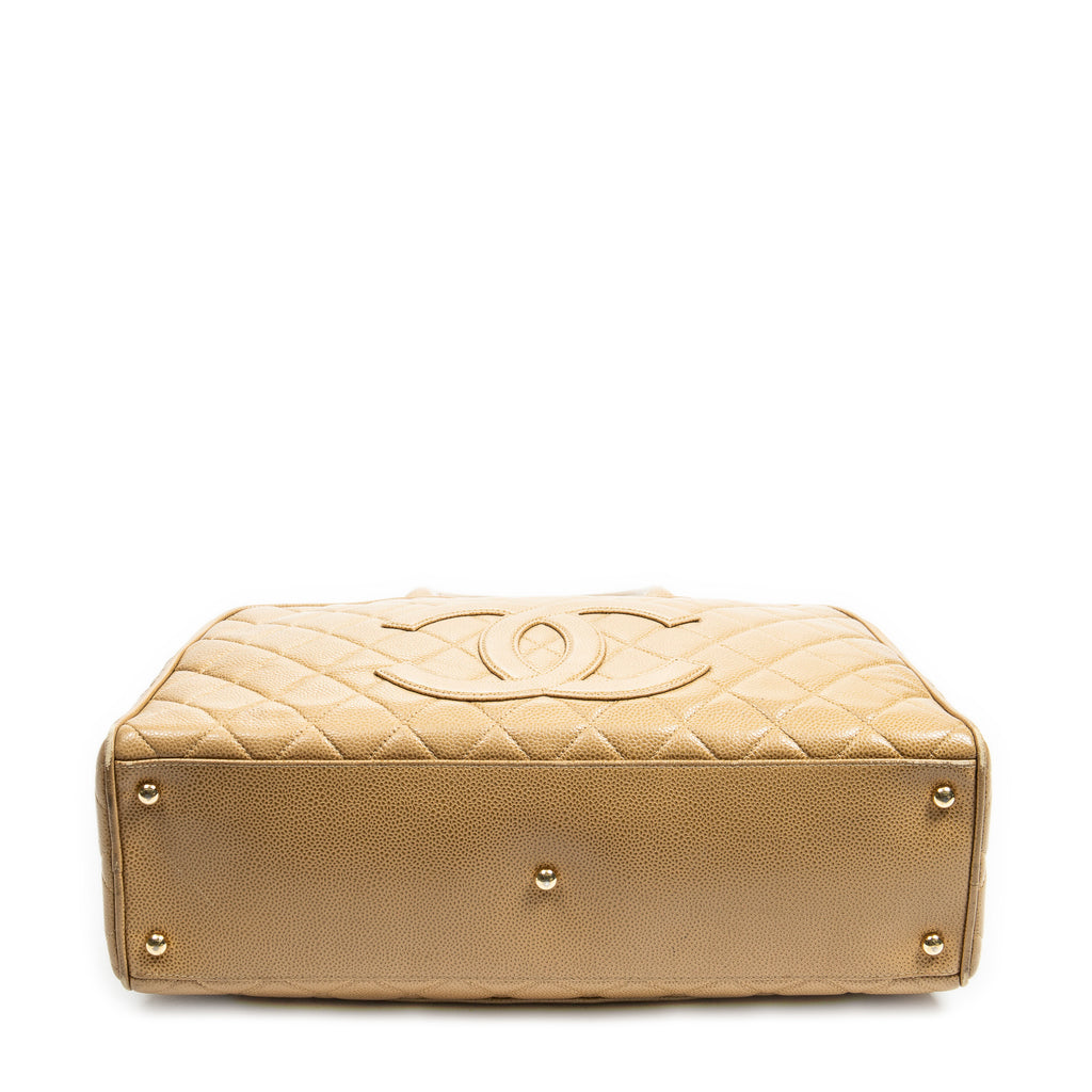 Handbag CC Timeless Bowler Bag Tan Quilted Caviar Leather