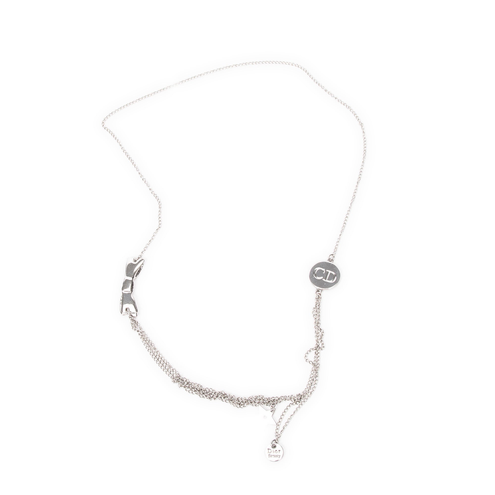 Necklace Dior Beauty Layered Charm Necklace Silver Silver Plated