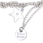 Collar Dior Beauty con dijes en capas, plateado, con baño de plata