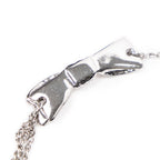 Collar Dior Beauty con dijes en capas, plateado, con baño de plata