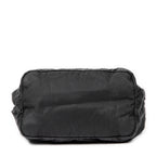 Shoulder Bag Braided Bow Tote Black Nylon Canvas
