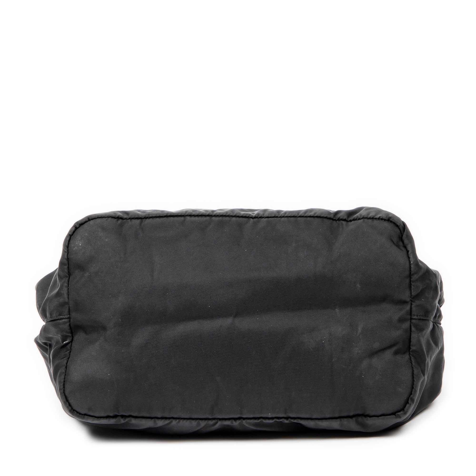 Shoulder Bag Braided Bow Tote Black Nylon Canvas