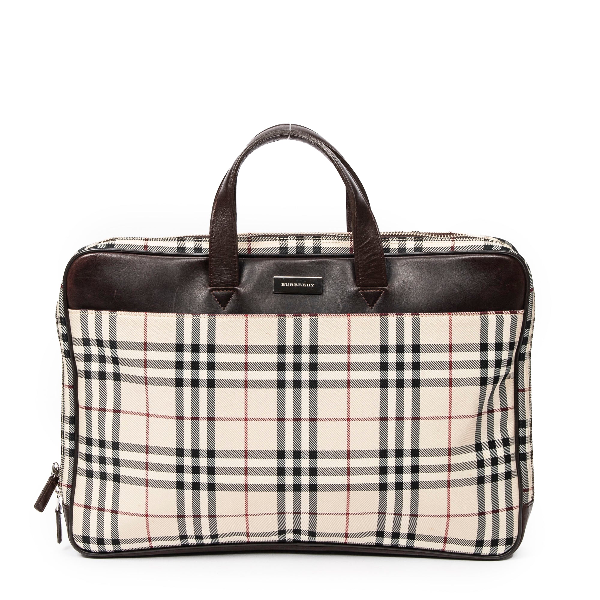 Shoulder Bag Business Bag Beige Nova Check Canvas