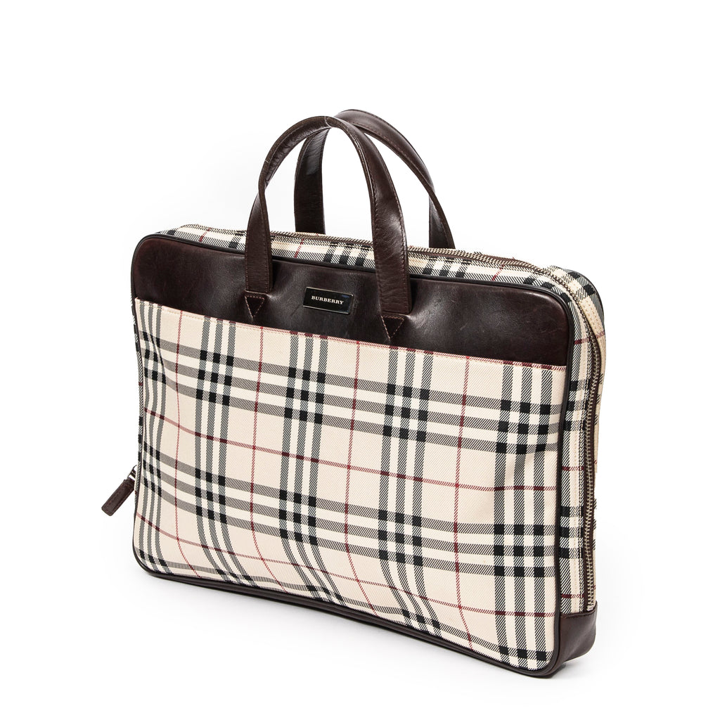 Shoulder Bag Business Bag Beige Nova Check Canvas