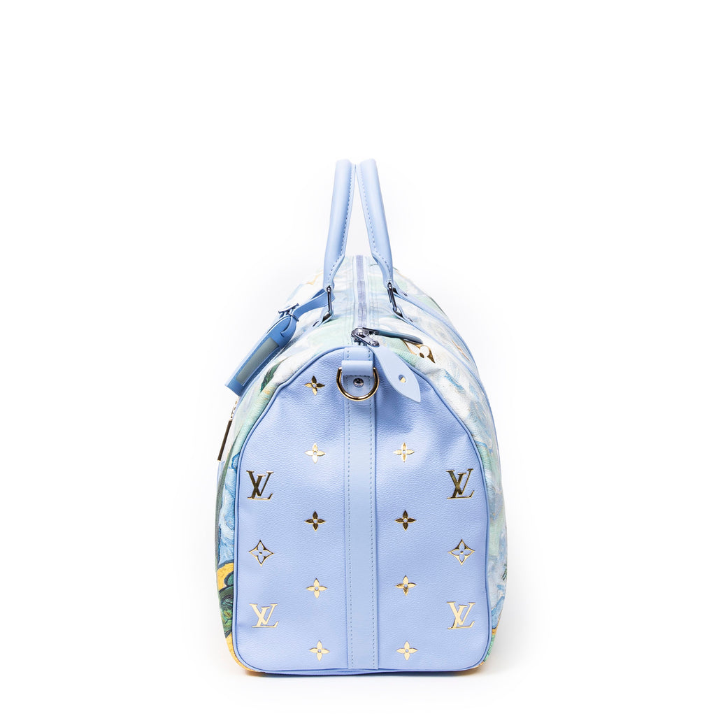 Travel Bag Ltd. Ed. Jeff Koons Masters Collection Van Gogh Keepall Bandouliere 50 Blue Masters Collection Van Gogh Printed Coated Canvas