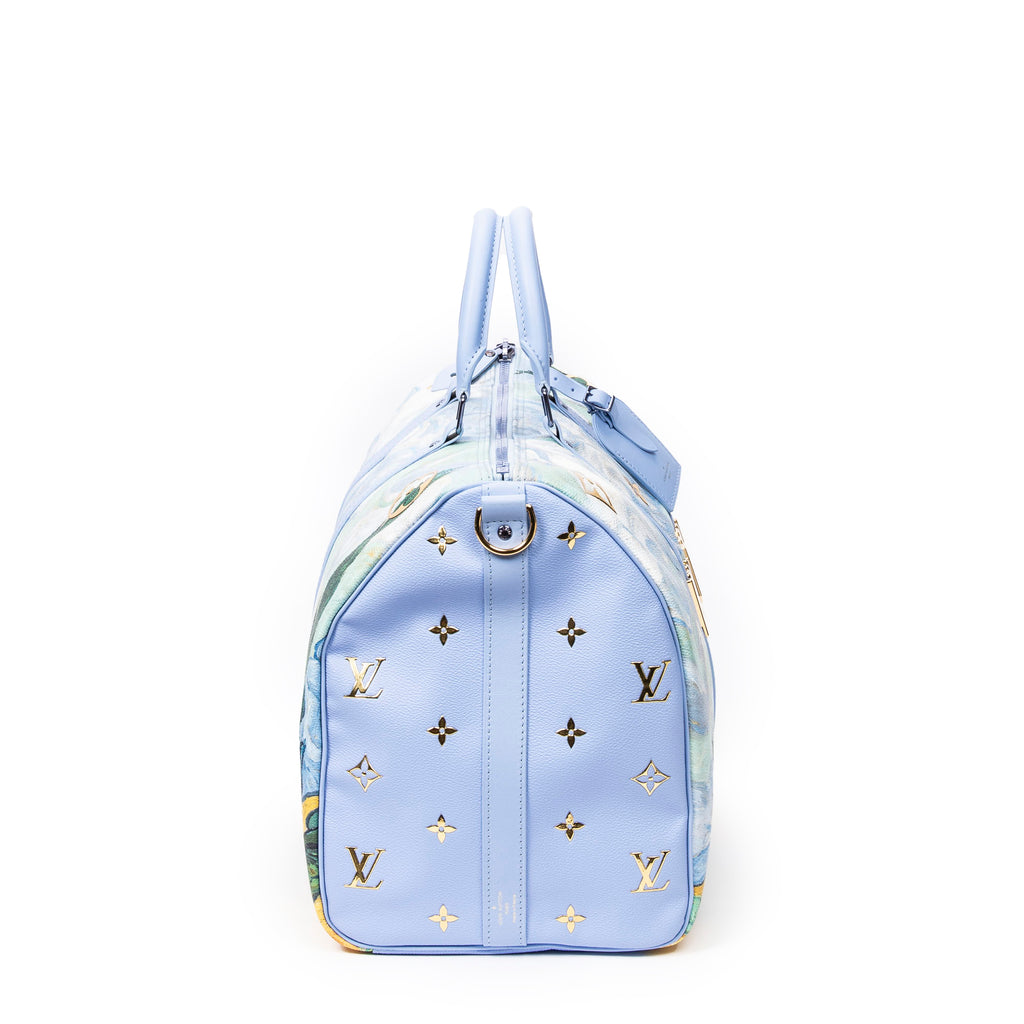 Travel Bag Ltd. Ed. Jeff Koons Masters Collection Van Gogh Keepall Bandouliere 50 Blue Masters Collection Van Gogh Printed Coated Canvas