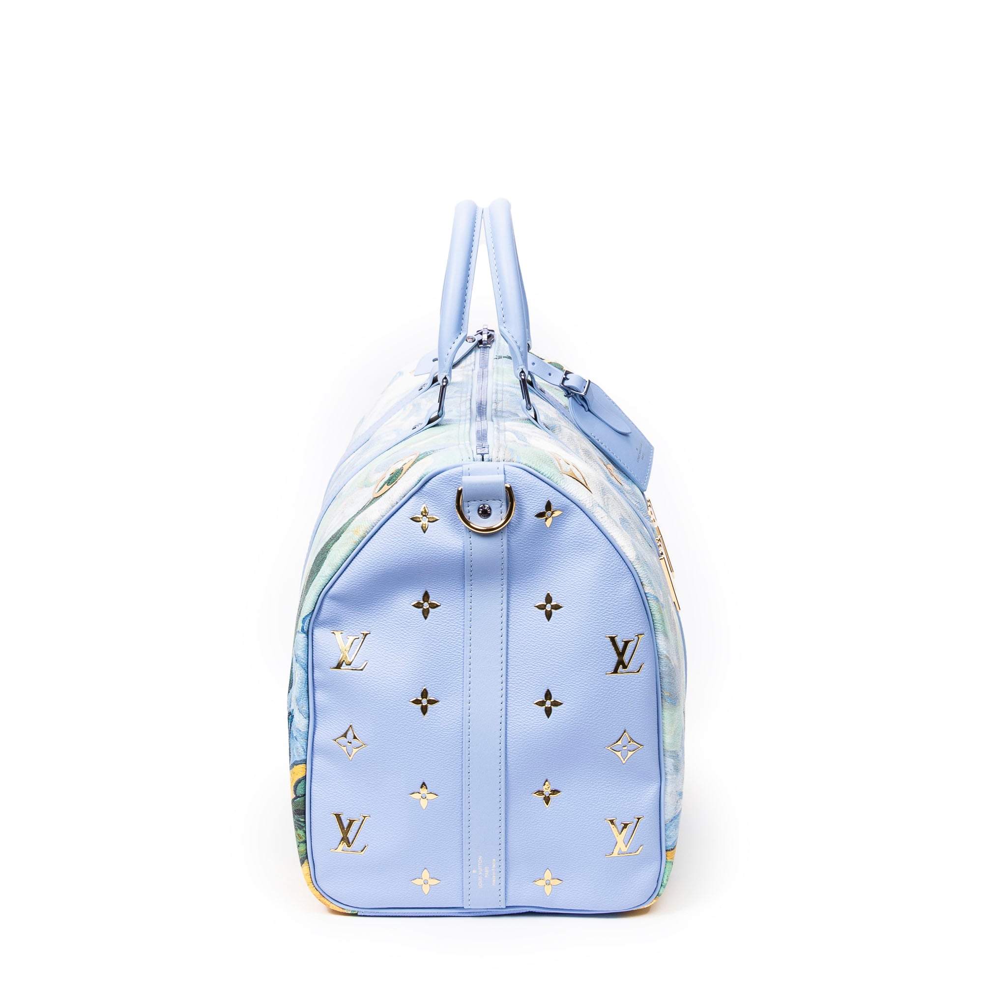 Travel Bag Ltd. Ed. Jeff Koons Masters Collection Van Gogh Keepall Bandouliere 50 Blue Masters Collection Van Gogh Printed Coated Canvas