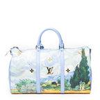 Travel Bag Ltd. Ed. Jeff Koons Masters Collection Van Gogh Keepall Bandouliere 50 Blue Masters Collection Van Gogh Printed Coated Canvas