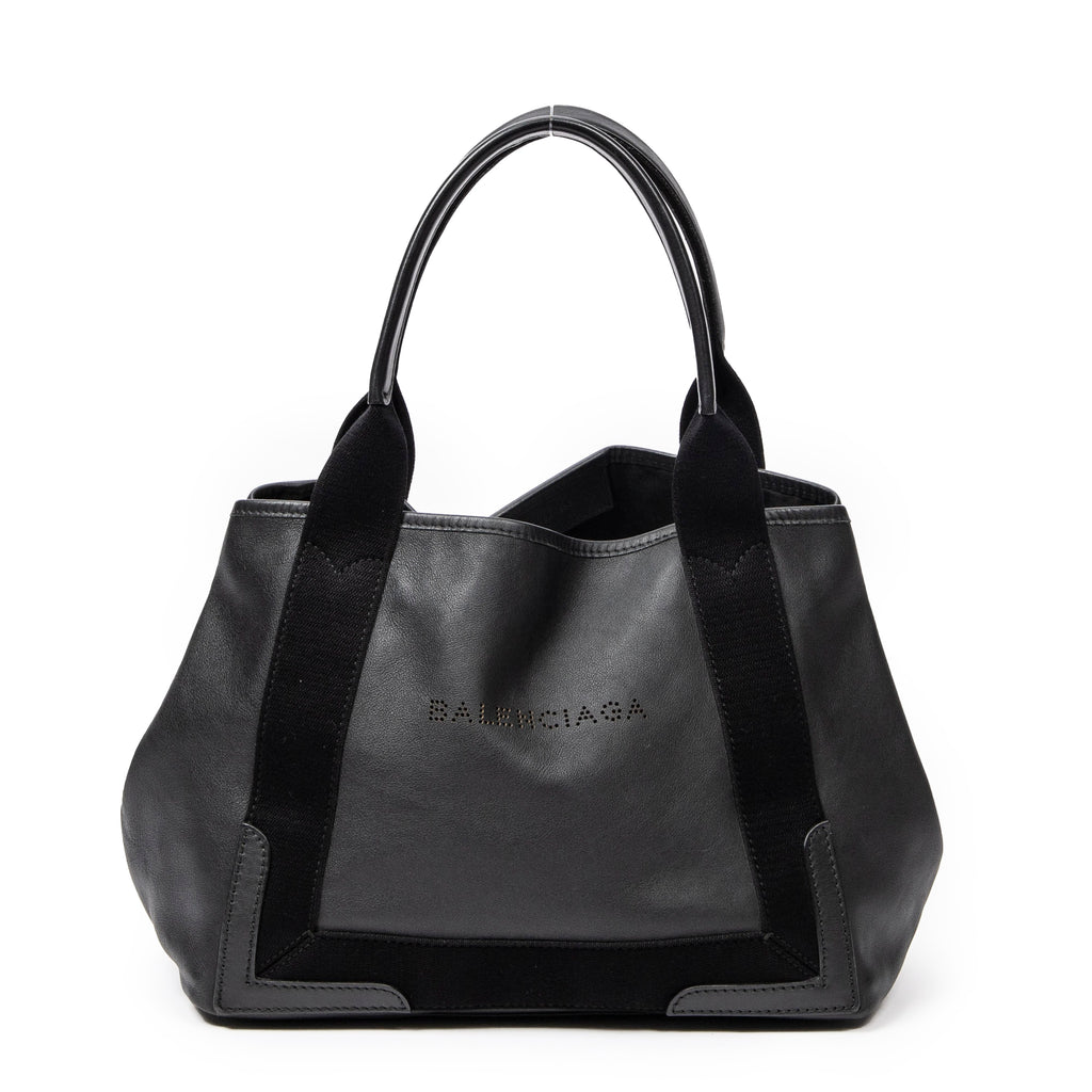 Bolso de Hombro Pequeño Cabas Navy Piel de Becerro Negra