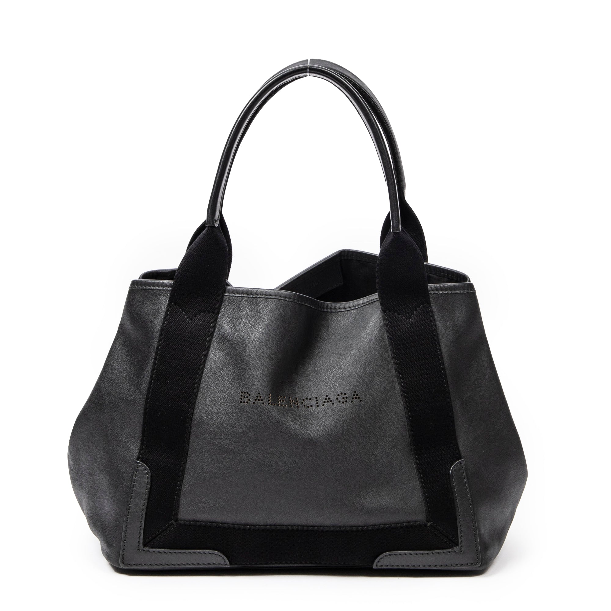 Bolso de Hombro Pequeño Cabas Navy Piel de Becerro Negra