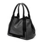 Bolso de Hombro Pequeño Cabas Navy Piel de Becerro Negra