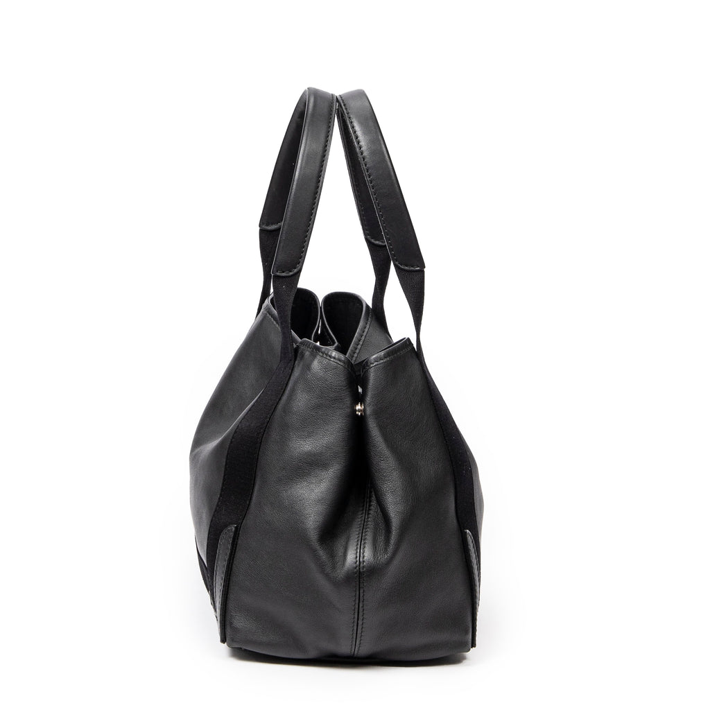 Bolso de Hombro Pequeño Cabas Navy Piel de Becerro Negra
