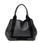 Bolso de Hombro Pequeño Cabas Navy Piel de Becerro Negra