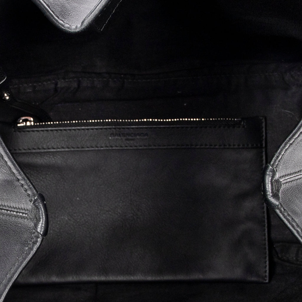 Bolso de Hombro Pequeño Cabas Navy Piel de Becerro Negra