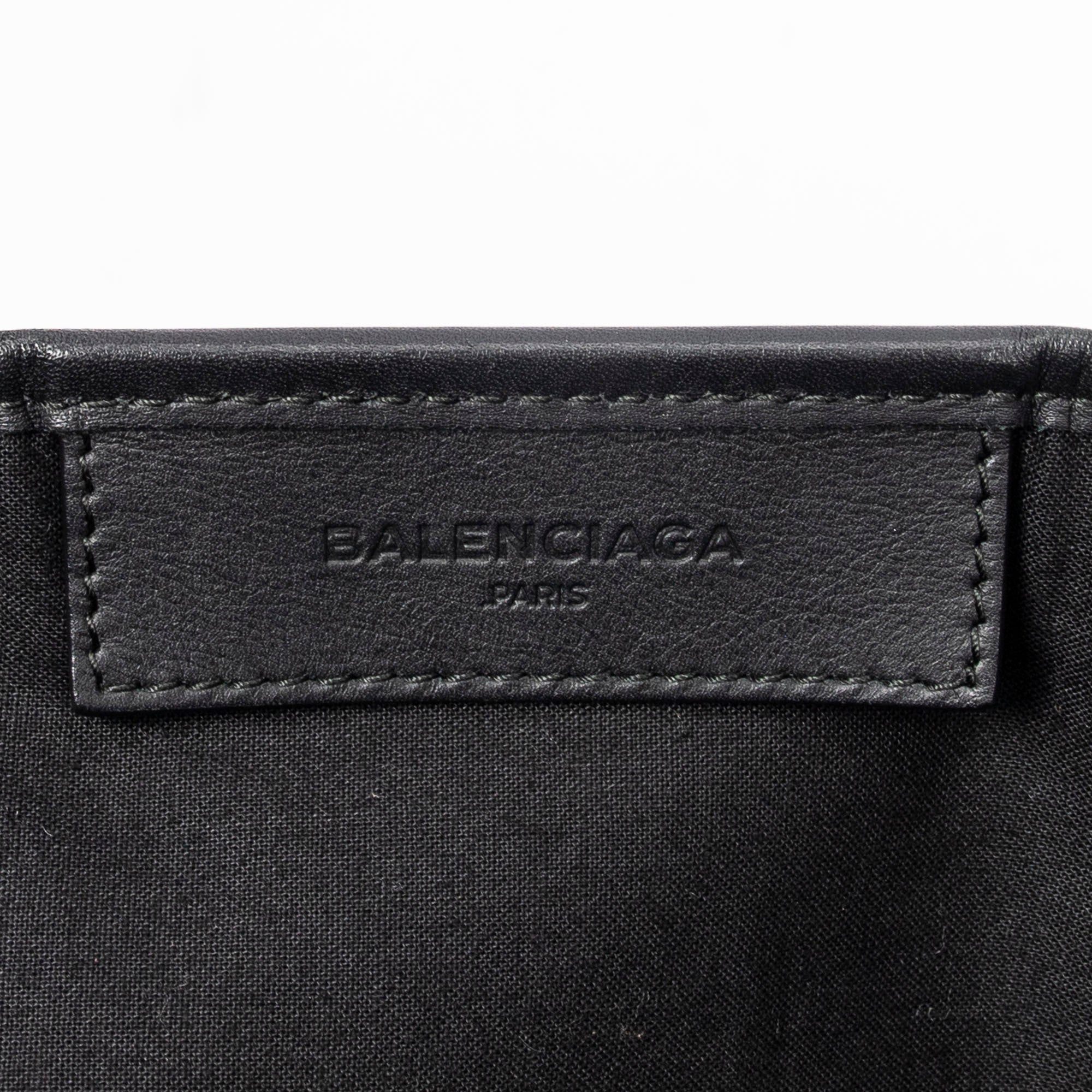Bolso de Hombro Pequeño Cabas Navy Piel de Becerro Negra
