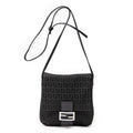 Shoulder Bag Small Flap Crossbody Black Zucchino Canvas