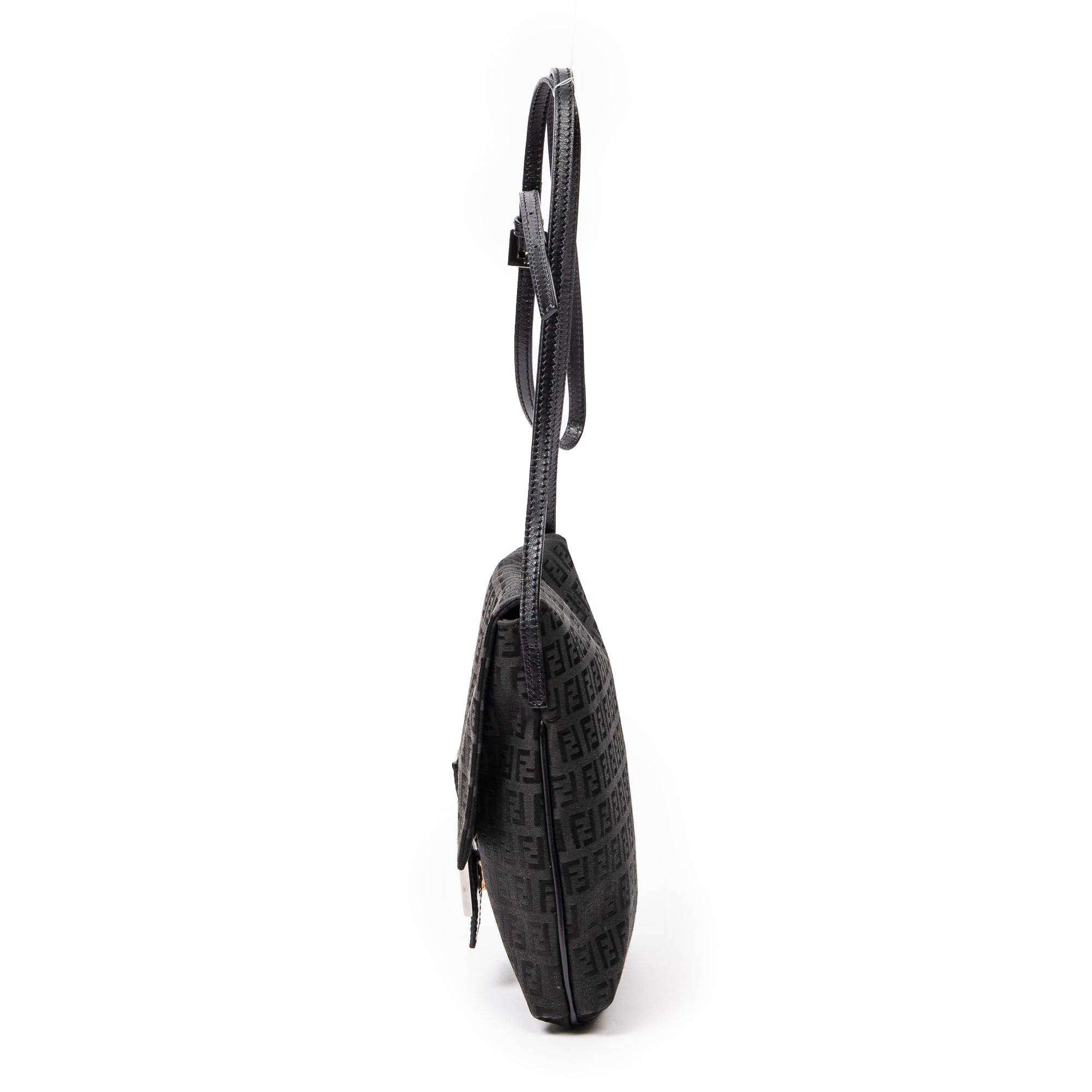 Shoulder Bag Small Flap Crossbody Black Zucchino Canvas