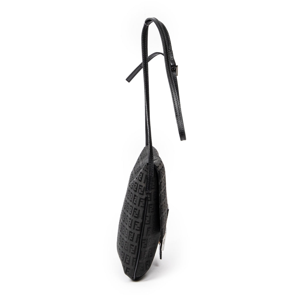 Shoulder Bag Small Flap Crossbody Black Zucchino Canvas