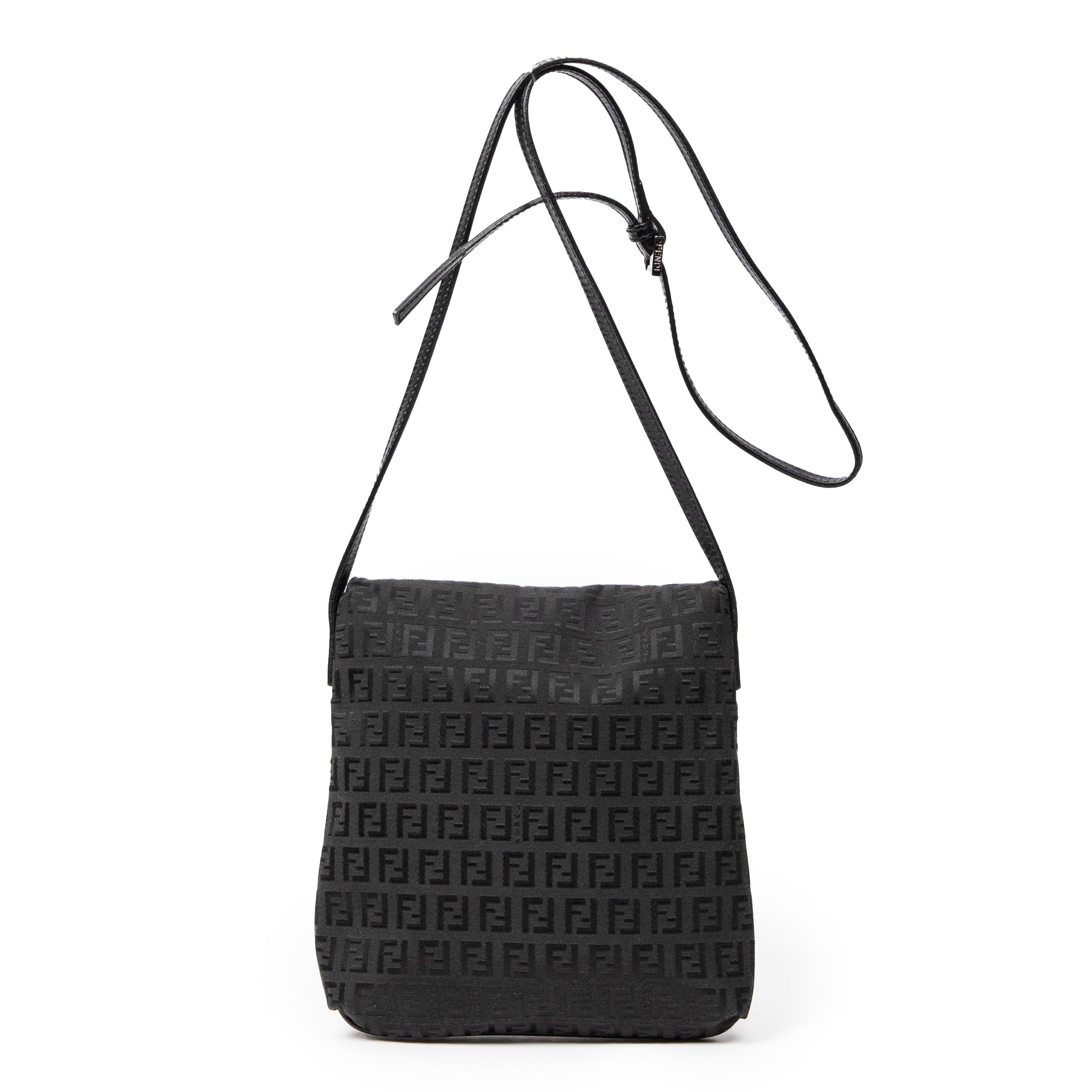 Shoulder Bag Small Flap Crossbody Black Zucchino Canvas
