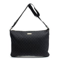 Shoulder Bag Large Denim Flat Messenger Black Monogrammed Denim Canvas