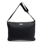 Shoulder Bag Large Denim Flat Messenger Black Monogrammed Denim Canvas