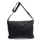 Shoulder Bag Large Denim Flat Messenger Black Monogrammed Denim Canvas
