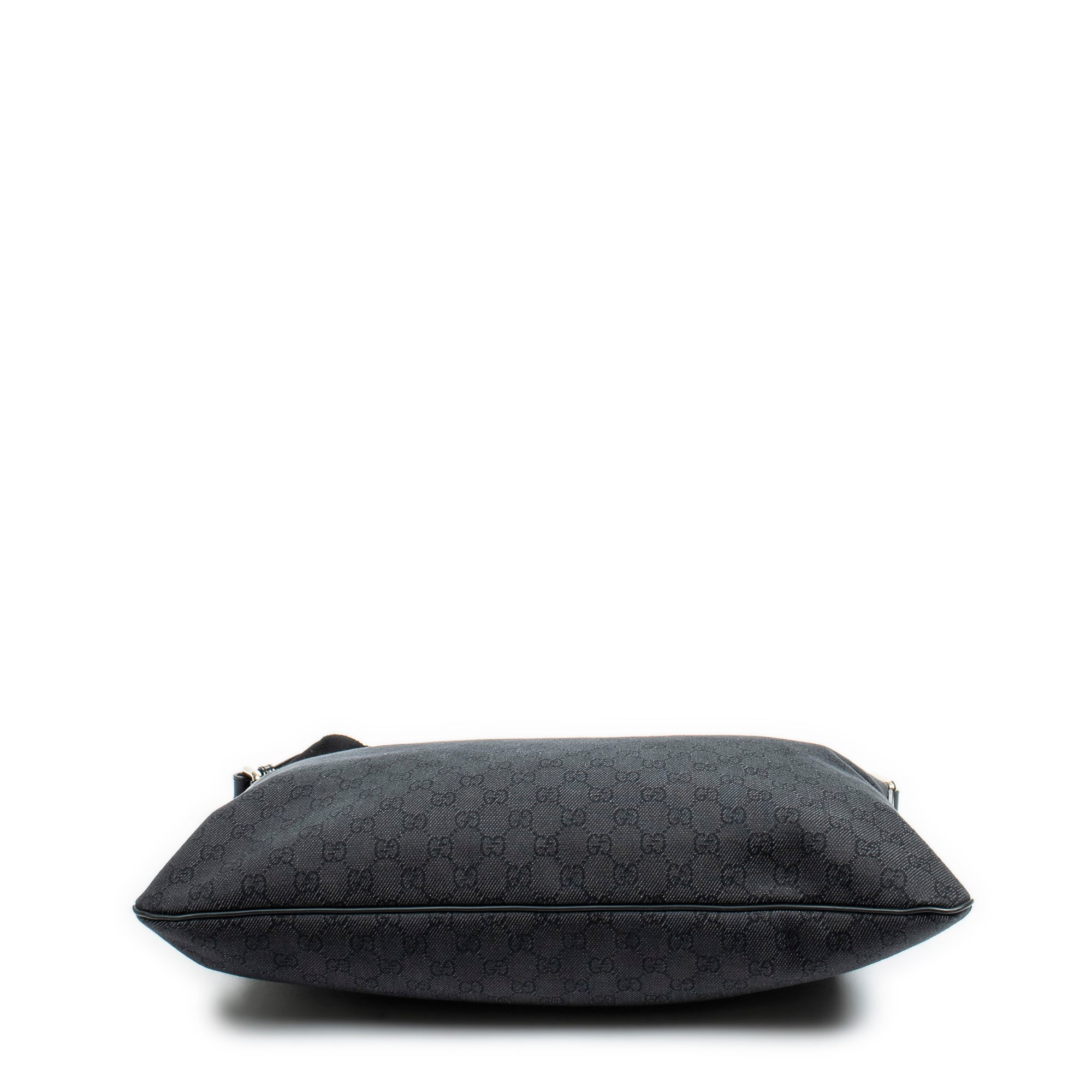 Shoulder Bag Large Denim Flat Messenger Black Monogrammed Denim Canvas