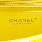Shoulder Bag Mini Classic Flap Yellow Quilted Velvet Canvas