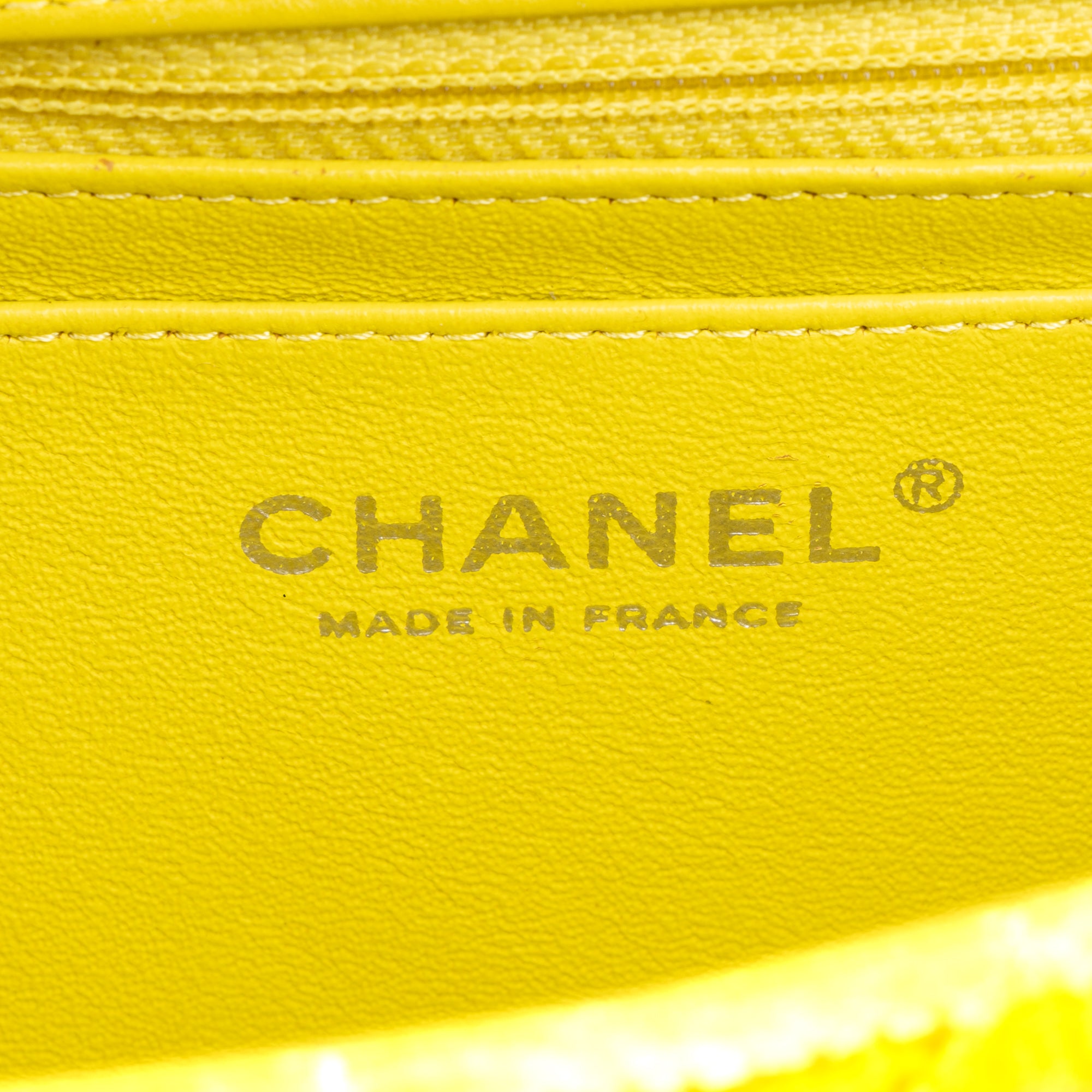 Shoulder Bag Mini Classic Flap Yellow Quilted Velvet Canvas