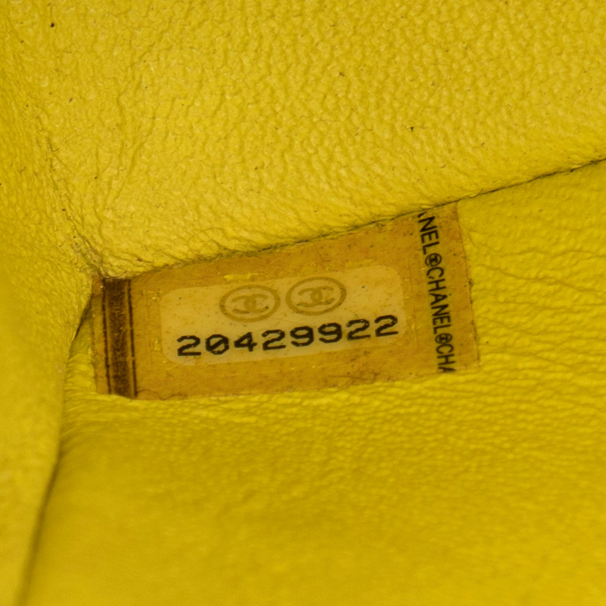 Shoulder Bag Mini Classic Flap Yellow Quilted Velvet Canvas