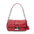 Bolso de hombro New Lock Flap Chain Bag de piel de cordero roja Cannage