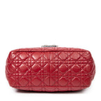 Bolso de hombro New Lock Flap Chain Bag de piel de cordero roja Cannage