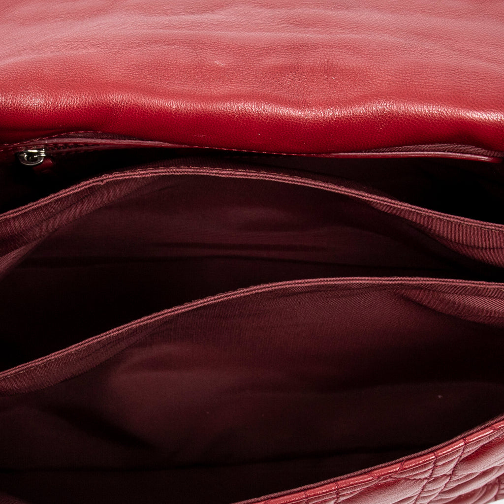 Bolso de hombro New Lock Flap Chain Bag de piel de cordero roja Cannage