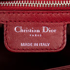 Bolso de hombro New Lock Flap Chain Bag de piel de cordero roja Cannage