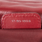 Bolso de hombro New Lock Flap Chain Bag de piel de cordero roja Cannage