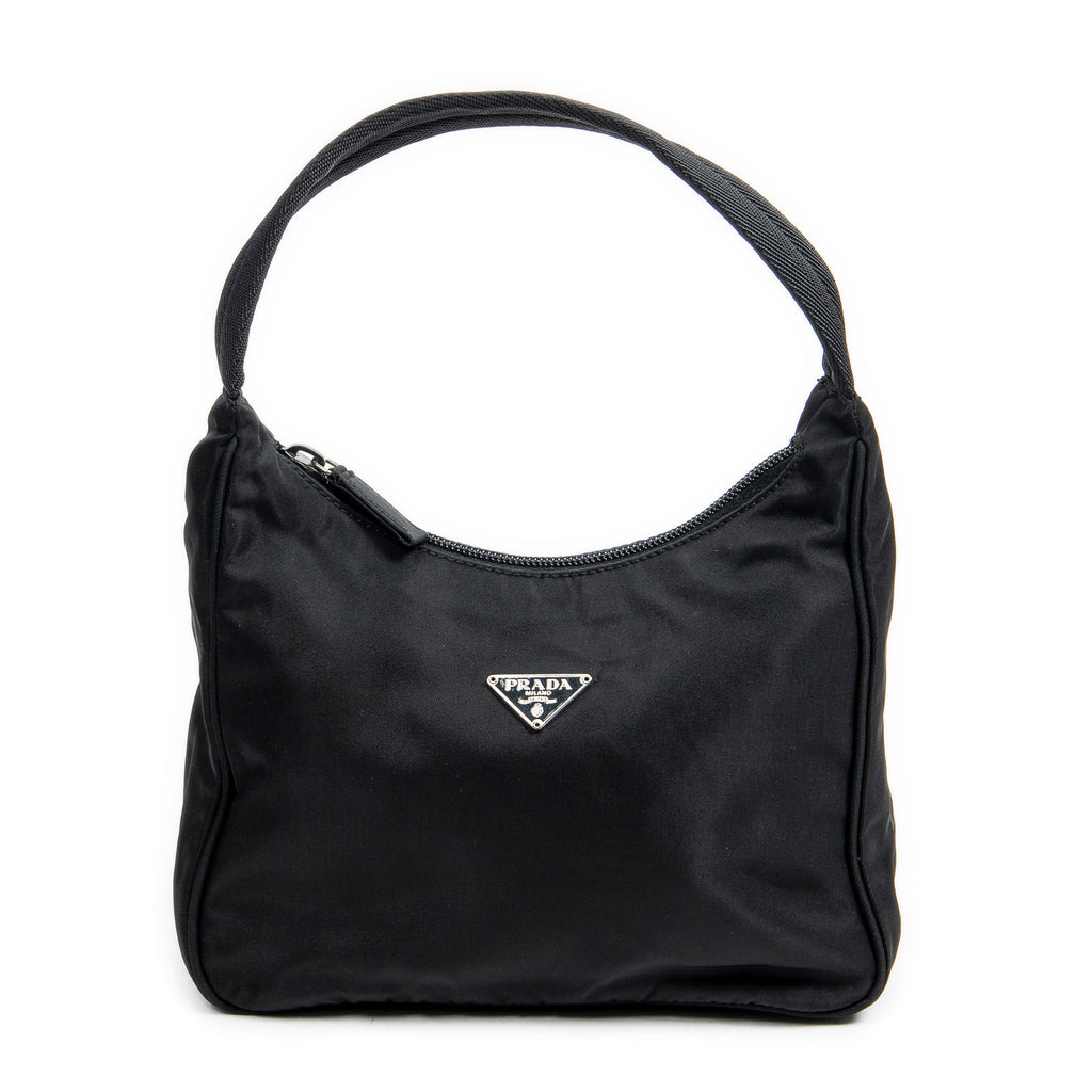 Shoulder Bag Mini Hobo Pochette Black Nylon Canvas