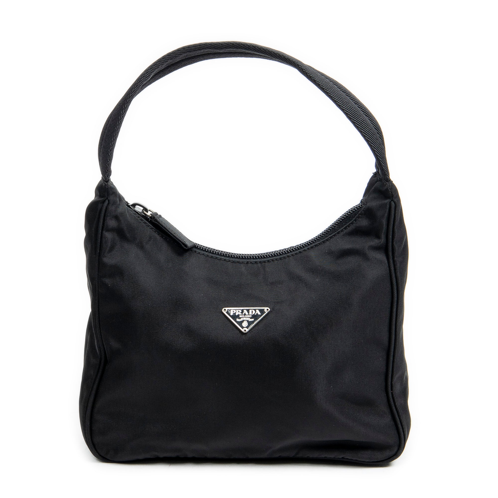 Shoulder Bag Mini Hobo Pochette Black Nylon Canvas