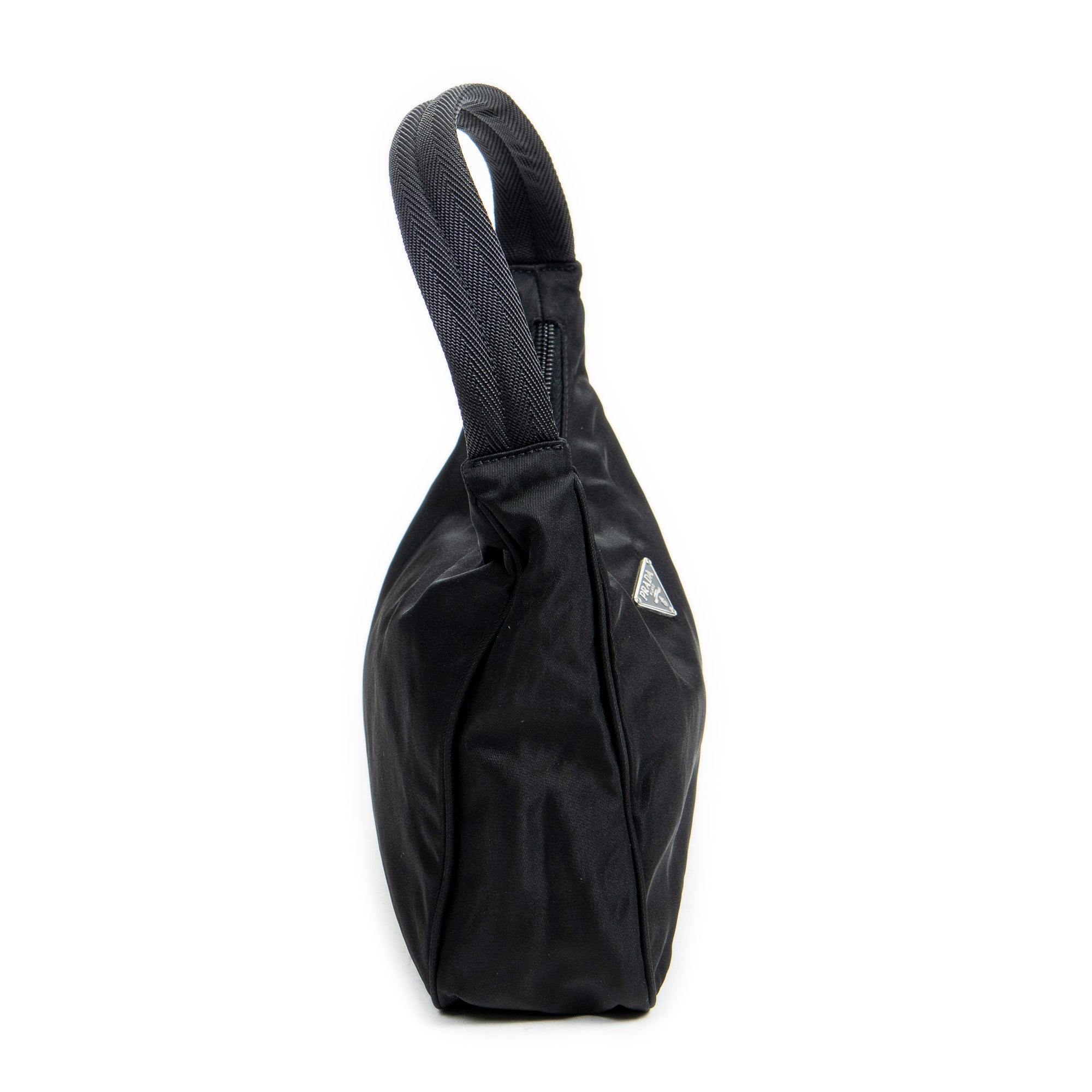 Shoulder Bag Mini Hobo Pochette Black Nylon Canvas