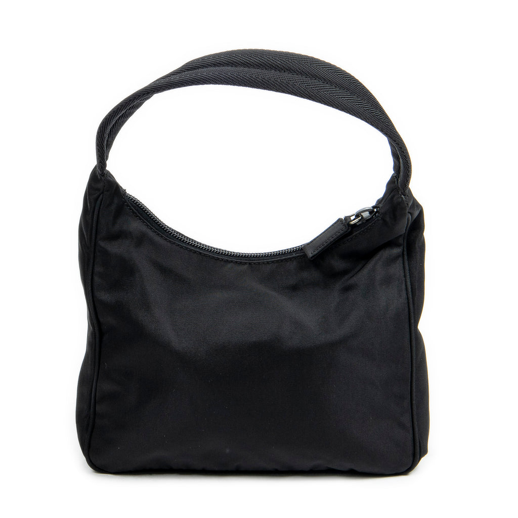 Shoulder Bag Mini Hobo Pochette Black Nylon Canvas