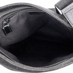 Shoulder Bag Front Slip Pocket Crossbody Black Monogrammed Canvas