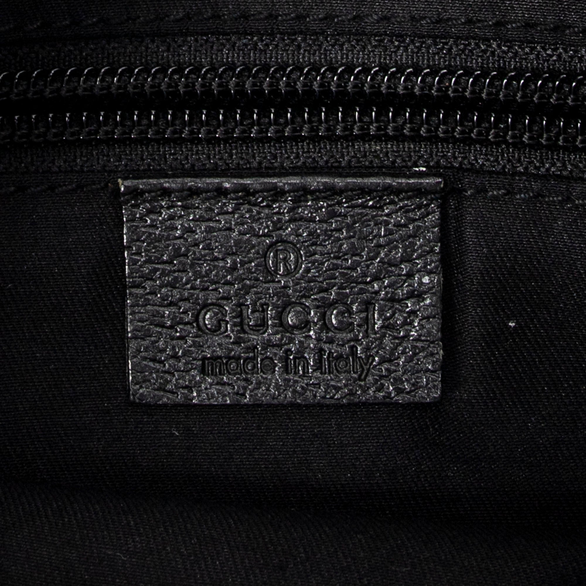 Shoulder Bag Front Slip Pocket Crossbody Black Monogrammed Canvas