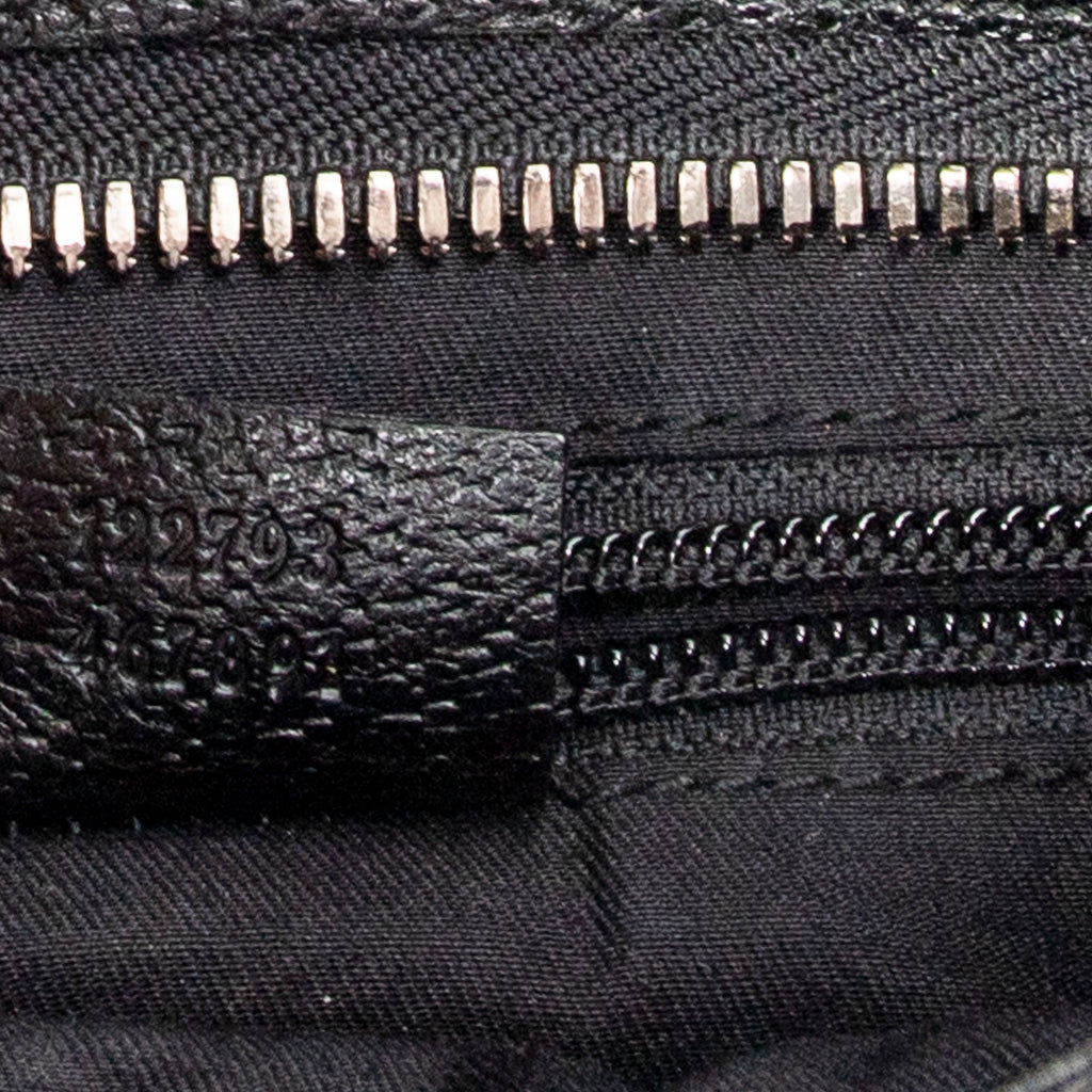 Shoulder Bag Front Slip Pocket Crossbody Black Monogrammed Canvas