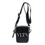 Shoulder Bag VLTN Small Crossbody Black Logo Print Smooth Calfskin Leather