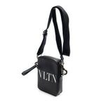 Shoulder Bag VLTN Small Crossbody Black Logo Print Smooth Calfskin Leather